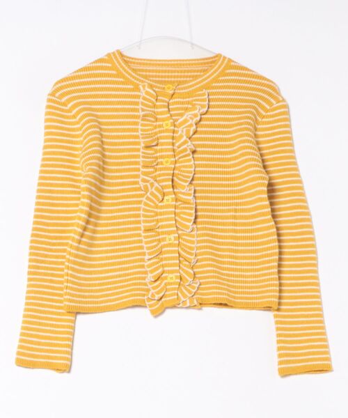 AsRiRe(アスリレイ)の「新色追加/25aw 配色ストライプフリルカーディガン(カーディガン/ボレロ・レディース・レッド/イエロー/ブラウン・M)」の10枚目の写真