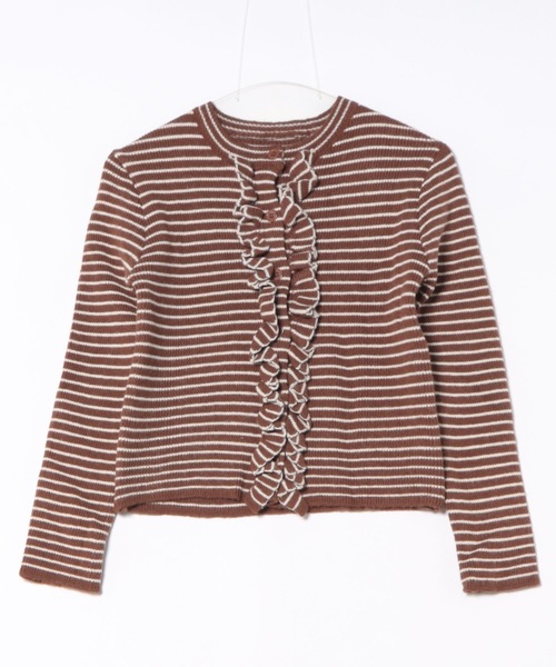 AsRiRe(アスリレイ)の「新色追加/25aw 配色ストライプフリルカーディガン(カーディガン/ボレロ・レディース・レッド/イエロー/ブラウン・M)」の21枚目の写真