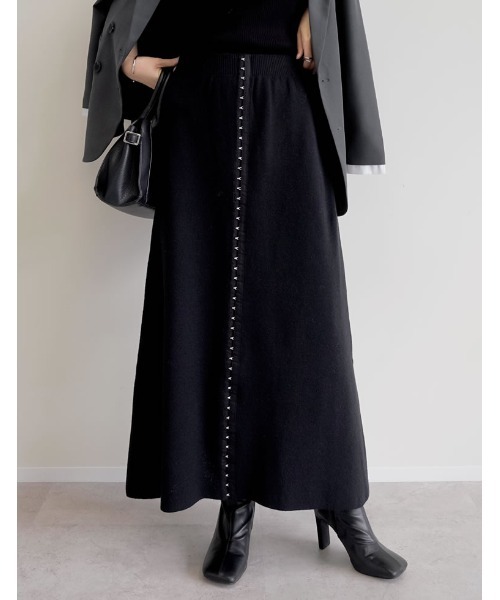 *りぃ出品* セール】ホックデザインニットナロースカート（スカート）｜Re