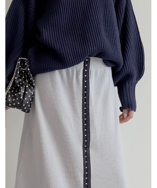 *りぃ出品* セール】ホックデザインニットナロースカート（スカート）｜Re