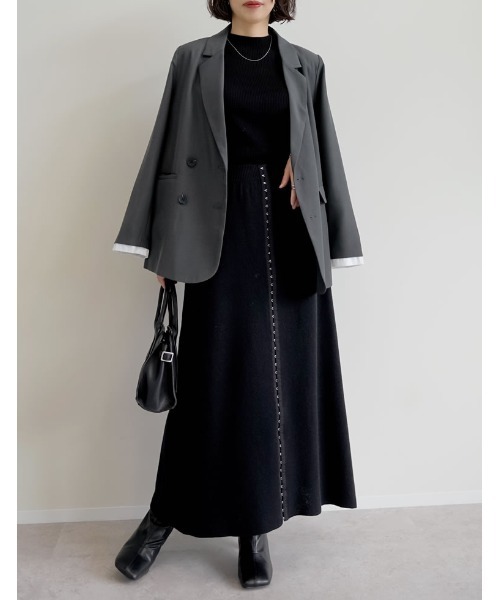 *りぃ出品* セール】ホックデザインニットナロースカート（スカート）｜Re