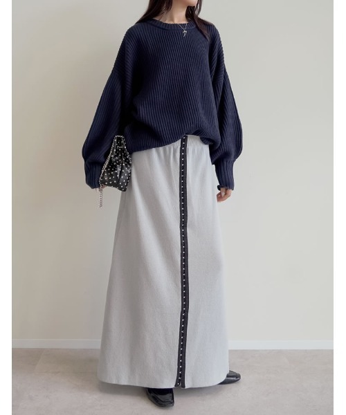 *りぃ出品* セール】ホックデザインニットナロースカート（スカート）｜Re