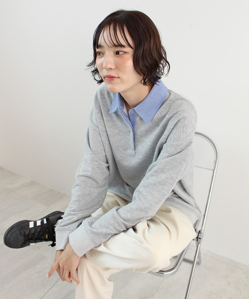ABYS(アビス)の「裏毛ポロスウェット(スウェット・レディース・ブラック/杢グレー/ネイビー・FREE)」の20枚目の写真