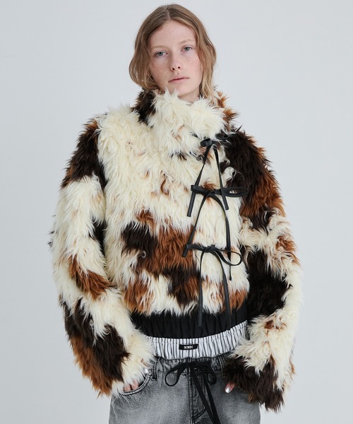 ジャケット・アウター SORIN Synthetic Fur Lace-up Cardigan Synthetic Fur Lace-up Cardigan/シンセティックファー レース