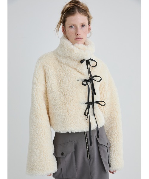 ジャケット・アウター sorin synthetic fur laceupcardigan Synthetic Fur Lace-up Jacket/シンセティックファー レースアップ
