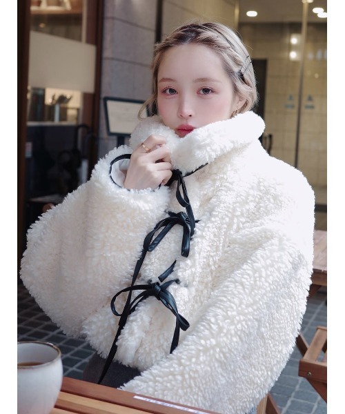 Synthetic Fur Lace-up Jacket/シンセティックファー レースアップ