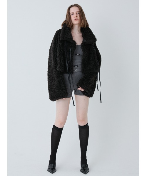 SORIN（ソリン　）の「Synthetic Fur Lace-up Jacket/シンセティックファー レースアップジャケット（その他アウター・レディース・ブラック/アニマル/オフホワイト/キャメル・38）」の12枚目の写真