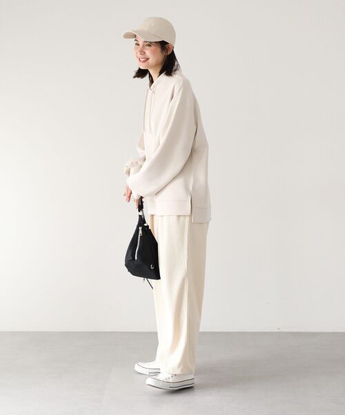 Green　Parks（グリーンパークス）の「ダンボール抜け衿プルオーバー（スウェット・レディース・ダークグレー/ライトベージュ/グレイッシュベージュ/ブラック・FREE）」の6枚目の写真