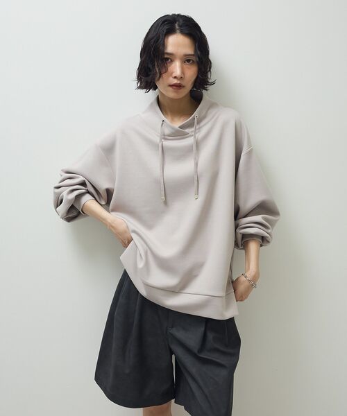 Green　Parks（グリーンパークス）の「ダンボール抜け衿プルオーバー（スウェット・レディース・ダークグレー/ライトベージュ/グレイッシュベージュ/ブラック・FREE）」の16枚目の写真