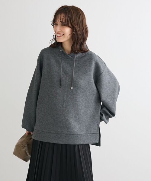 Green　Parks（グリーンパークス）の「ダンボール抜け衿プルオーバー（スウェット・レディース・ダークグレー/ライトベージュ/グレイッシュベージュ/ブラック・FREE）」の21枚目の写真