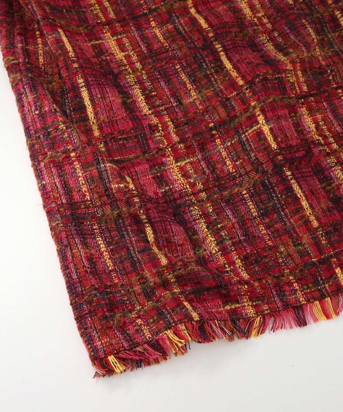 ツィードチェック裾フリンジスカート（スカート）｜Gready Brilliant