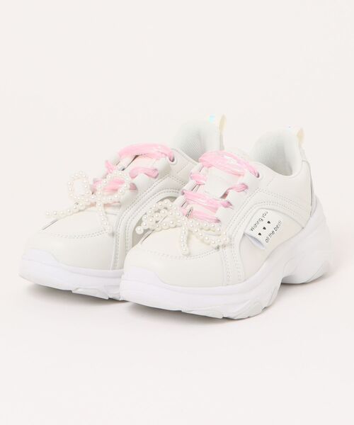 NUOVO(ヌオーヴォ)の「NUOVO ヌオーヴォ 19-24 ANGELA アンジェラ N9375J ECRU(スニーカー・キッズ・ベージュ・24.0cm/23.0cm/22.0cm/21/20/19)」の1枚目の写真