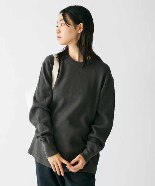 Healthknit/ヘルスニット Thermal King Raschel Honeycomb Crew Damage