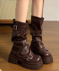 BELT POINTED ロングブーツ（ブーツ）｜LAGUA GEM（ラグアジェム）の