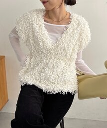 CAPRICIEUX LE'MAGE | ブークレフリンジトップス(シャツ/ブラウス)