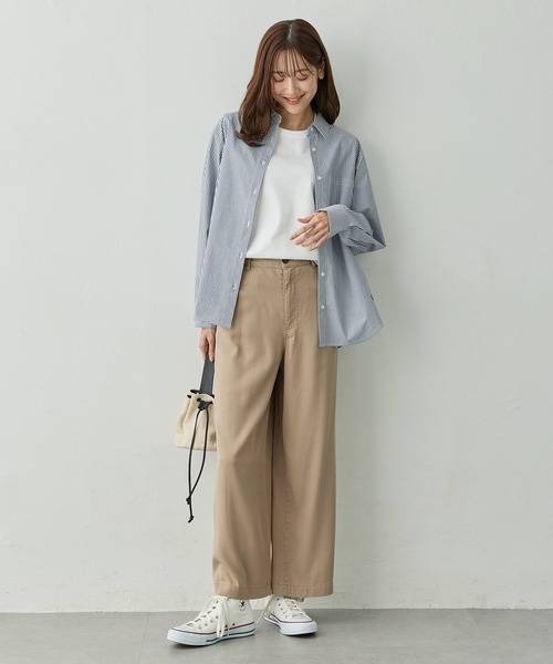 Petit Honfleur(プチオンフルール)の「ソフトタッチワイドパンツ【通年素材・ウエストゴム】(その他パンツ・レディース・チャコールグレー/モカ・M/L)」の12枚目の写真