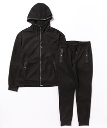 IO（イオ）（イオ）の「MMMM/ フェイクスウェード/セットアップ/ZIPパーカー/ジョガーパンツ（セットアップ）」