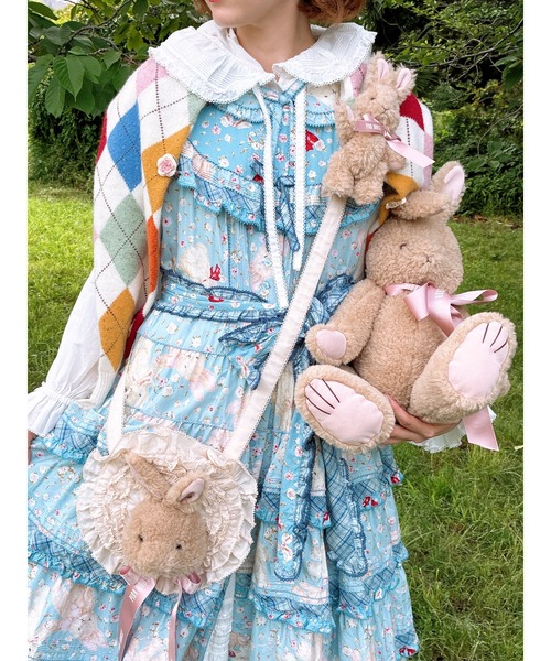 セール】うさぎぬいぐるみコサージュ（ブローチ/コサージュ）｜PINK