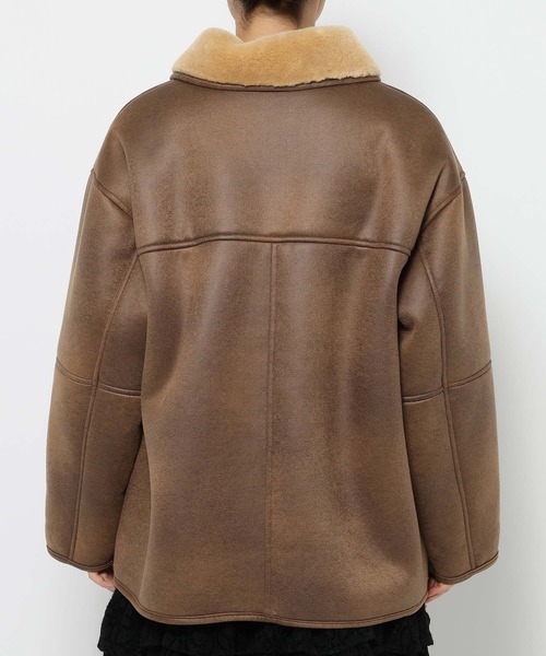 mysty woman（ミスティウーマン）の「ファーボンディングボマーブルゾン 600535（ブルゾン・レディース・ブラウン/ブラック・FREE）」の7枚目の写真