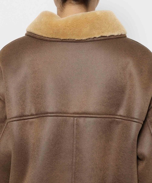 mysty woman（ミスティウーマン）の「ファーボンディングボマーブルゾン 600535（ブルゾン・レディース・ブラウン/ブラック・FREE）」の8枚目の写真