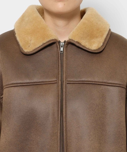 mysty woman（ミスティウーマン）の「ファーボンディングボマーブルゾン 600535（ブルゾン・レディース・ブラウン/ブラック・FREE）」の9枚目の写真