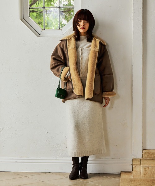 mysty woman（ミスティウーマン）の「ファーボンディングボマーブルゾン 600535（ブルゾン・レディース・ブラウン/ブラック・FREE）」の22枚目の写真