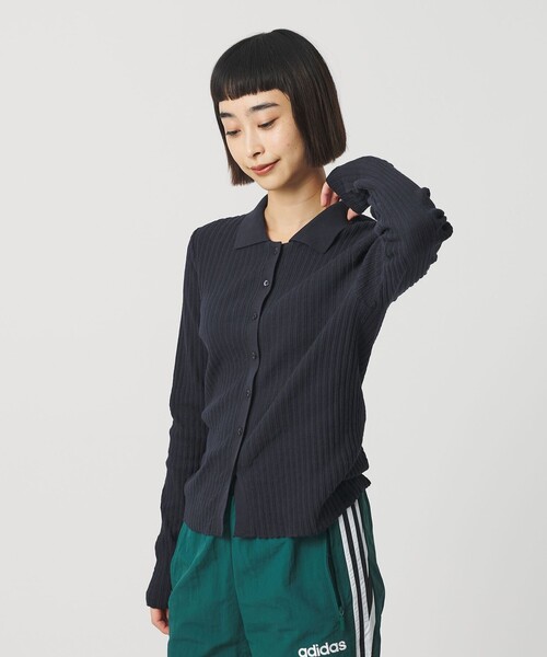 BEAUTY&YOUTH UNITED ARROWS（ビューティーアンドユースユナイテッドアローズ）の「コットン タックリブ カーディガン（カーディガン/ボレロ・レディース・ワイン/ネイビー/その他1・FREE）」の4枚目の写真