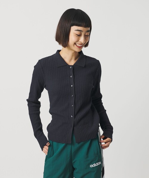 BEAUTY&YOUTH UNITED ARROWS（ビューティーアンドユースユナイテッドアローズ）の「コットン タックリブ カーディガン（カーディガン/ボレロ・レディース・ワイン/ネイビー/その他1・FREE）」の5枚目の写真