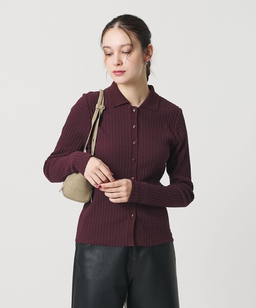 BEAUTY&YOUTH UNITED ARROWS（ビューティーアンドユースユナイテッドアローズ）の「コットン タックリブ カーディガン（カーディガン/ボレロ・レディース・ワイン/ネイビー/その他1・FREE）」の7枚目の写真