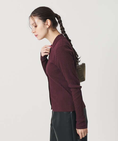 BEAUTY&YOUTH UNITED ARROWS（ビューティーアンドユースユナイテッドアローズ）の「コットン タックリブ カーディガン（カーディガン/ボレロ・レディース・ワイン/ネイビー/その他1・FREE）」の8枚目の写真