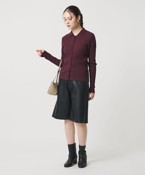 BEAUTY&YOUTH UNITED ARROWS（ビューティーアンドユースユナイテッドアローズ）の「コットン タックリブ カーディガン（カーディガン/ボレロ・レディース・ワイン/ネイビー/その他1・FREE）」の9枚目の写真