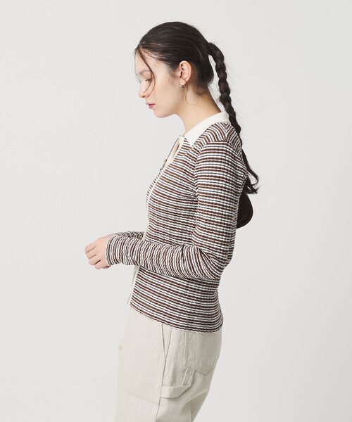 BEAUTY&YOUTH UNITED ARROWS（ビューティーアンドユースユナイテッドアローズ）の「コットン タックリブ カーディガン（カーディガン/ボレロ・レディース・ワイン/ネイビー/その他1・FREE）」の11枚目の写真