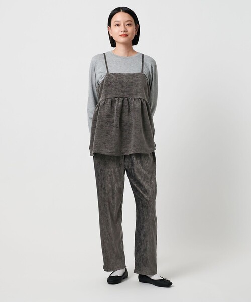 A DAY IN THE LIFE UNITED ARROWS(アデイインザライフユナイテッドアローズ)の「クリンクル ベロア イージーパンツ <A DAY IN THE LIFE>(その他パンツ・レディース・オフホワイト/モカ/ダークグレー・M/S)」の4枚目の写真