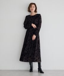 YECCA VECCA | ボタニカル柄フロッキープリントワンピース(ワンピース)