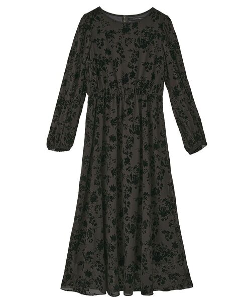 YECCA VECCA(イェッカヴェッカ)の「ボタニカル柄フロッキープリントワンピース(ワンピース・レディース・ベージュ/チャコールグレー・FREE)」の13枚目の写真