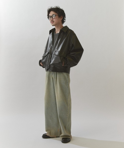 Lui's（ルイス）の「NATURAL TAN SHEEP LEATHER /本革レザーブルゾン（ブルゾン・メンズ・ブラック・M/S）」の11枚目の写真