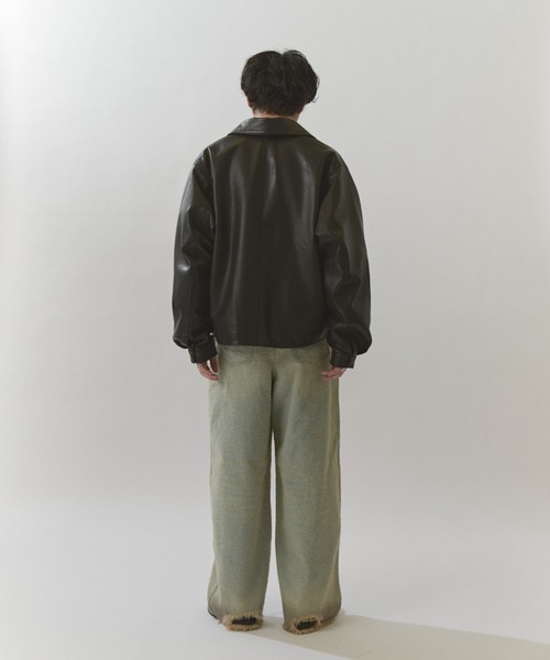 Lui's（ルイス）の「NATURAL TAN SHEEP LEATHER /本革レザーブルゾン（ブルゾン・メンズ・ブラック・M/S）」の13枚目の写真