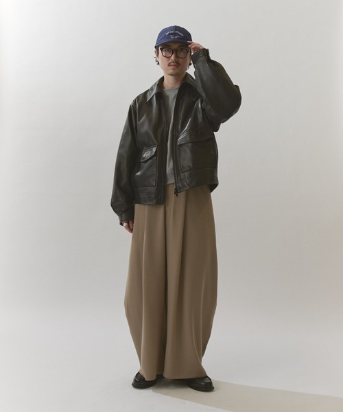 Lui's（ルイス）の「NATURAL TAN SHEEP LEATHER /本革レザーブルゾン（ブルゾン・メンズ・ブラック・M/S）」の6枚目の写真