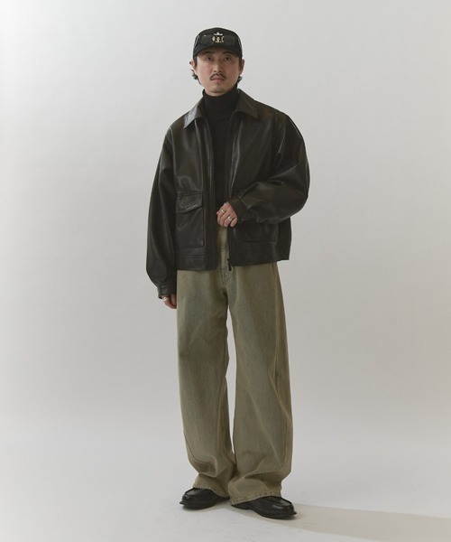 Lui's（ルイス）の「NATURAL TAN SHEEP LEATHER /本革レザーブルゾン（ブルゾン・メンズ・ブラック・M/S）」の17枚目の写真