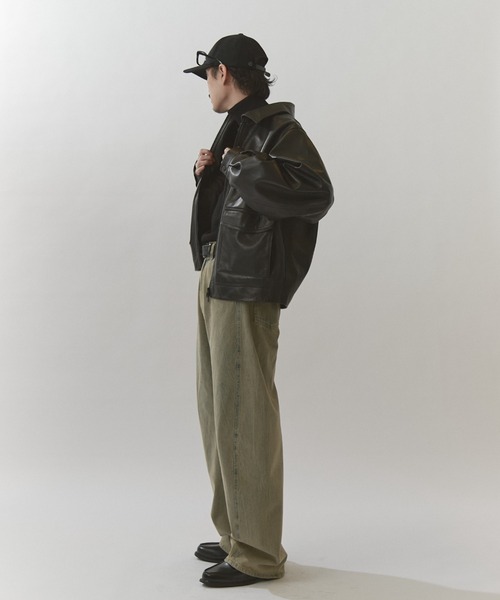 Lui's（ルイス）の「NATURAL TAN SHEEP LEATHER /本革レザーブルゾン（ブルゾン・メンズ・ブラック・M/S）」の18枚目の写真