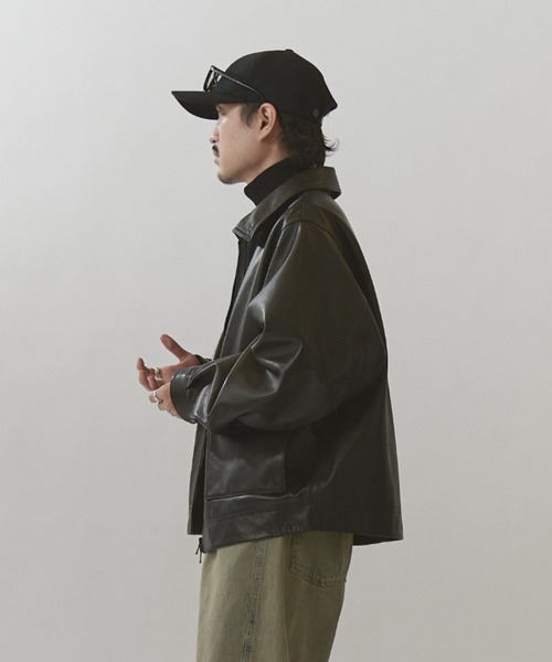 Lui's（ルイス）の「NATURAL TAN SHEEP LEATHER /本革レザーブルゾン（ブルゾン・メンズ・ブラック・M/S）」の21枚目の写真