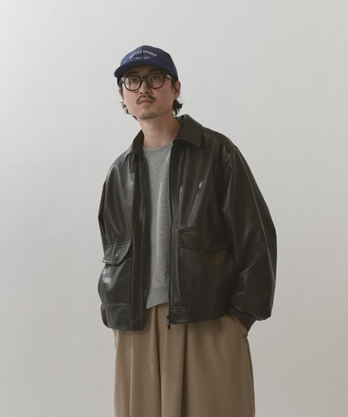 Lui's（ルイス）の「NATURAL TAN SHEEP LEATHER /本革レザーブルゾン（ブルゾン・メンズ・ブラック・M/S）」の2枚目の写真