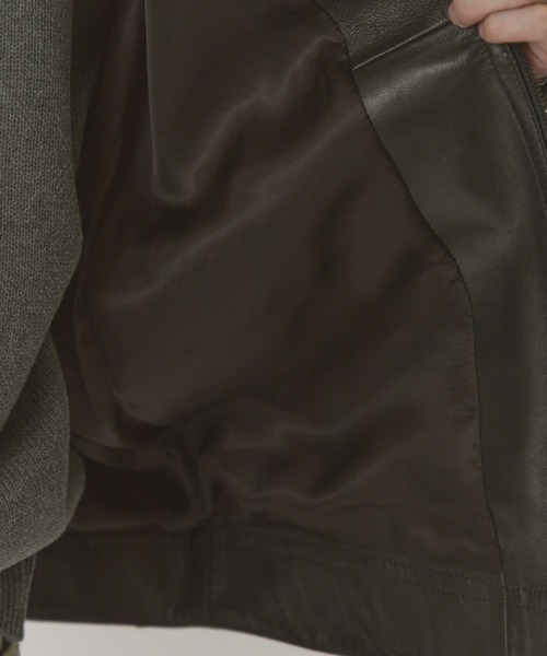 Lui's（ルイス）の「NATURAL TAN SHEEP LEATHER /本革レザーブルゾン（ブルゾン・メンズ・ブラック・M/S）」の22枚目の写真