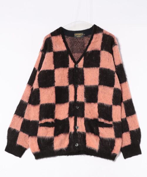 Beautiful Harmony(ビューティフルハーモニー)の「UNIVERD72 モヘアタッチカーディガン(CHECKERD FLAG)(カーディガン/ボレロ・メンズ・ピンク/ブルー/ブラック・LARGE/MEDIUM/X-LARGE/XX-LARGE)」の9枚目の写真