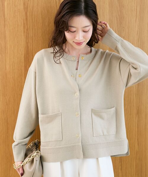 le.coeur blanc（ルクールブラン）の「リングボタンクルーカーディガン（カーディガン/ボレロ・レディース・ブラウン系その他2/ブラック系その他/ダークグリーン/ボルドー/ベージュ・38）」の13枚目の写真