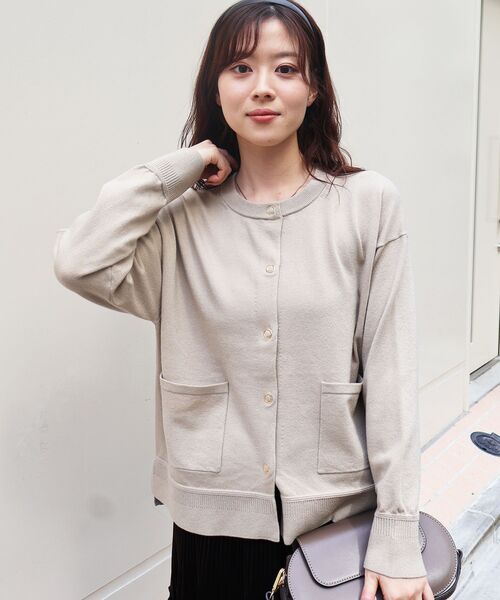 le.coeur blanc（ルクールブラン）の「リングボタンクルーカーディガン