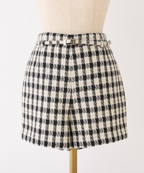 one after another NICE CLAUP（ワンアフターアナザーナイスクラップ）の「ベルト付きショートパンツ（その他パンツ・レディース・チャコールグレー/ブラック/ホワイト×ブラック/ホワイト・FREE）」の20枚目の写真