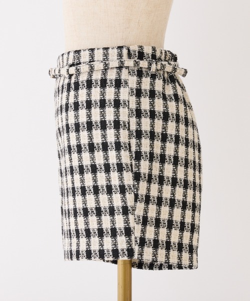 one after another NICE CLAUP（ワンアフターアナザーナイスクラップ）の「ベルト付きショートパンツ（その他パンツ・レディース・チャコールグレー/ブラック/ホワイト×ブラック/ホワイト・FREE）」の15枚目の写真