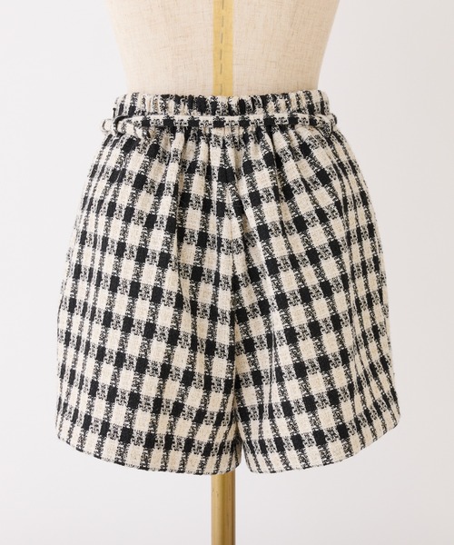 one after another NICE CLAUP（ワンアフターアナザーナイスクラップ）の「ベルト付きショートパンツ（その他パンツ・レディース・チャコールグレー/ブラック/ホワイト×ブラック/ホワイト・FREE）」の12枚目の写真