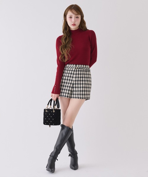 one after another NICE CLAUP（ワンアフターアナザーナイスクラップ）の「ベルト付きショートパンツ（その他パンツ・レディース・チャコールグレー/ブラック/ホワイト×ブラック/ホワイト・FREE）」の8枚目の写真